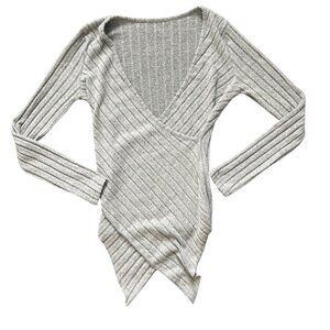 Gray Light Weight Ribbed Sweater size XL